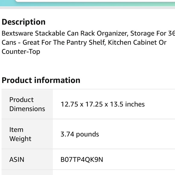 Stackable 3-Tier Can Rack Organizer/Color White/Material Metal - Picture 6 of 8